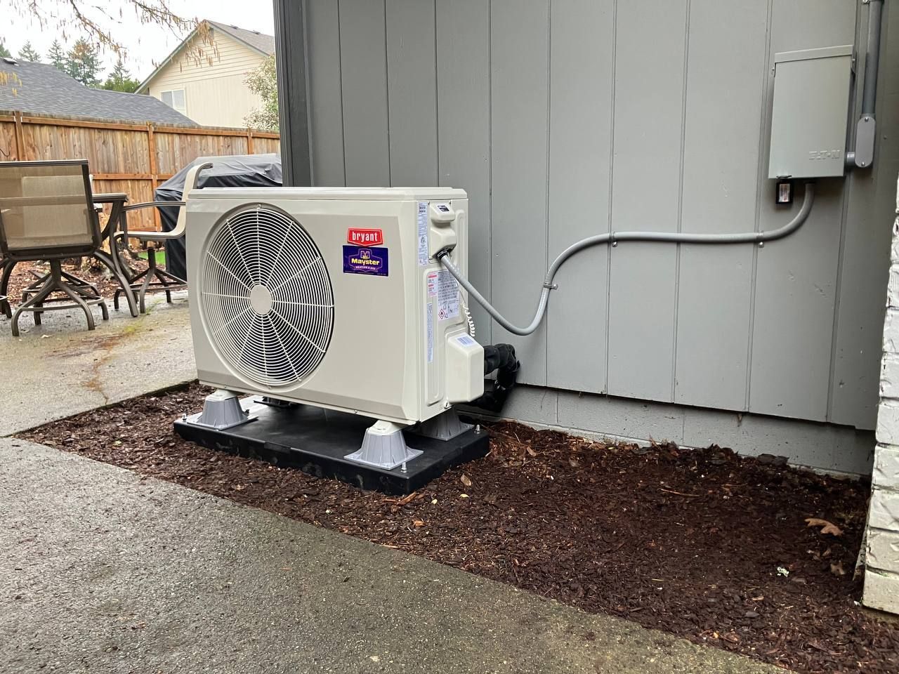 Mayster Heating & Air Mitsubishi AC installation from Seattle to Olympia
