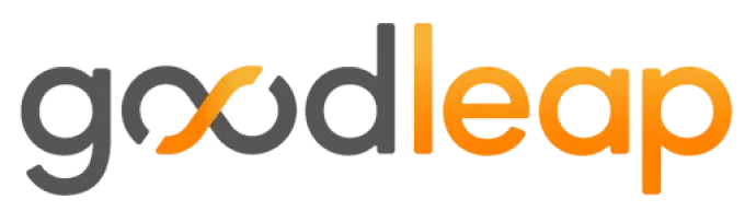 The logo for goodleap is orange and black on a white background.