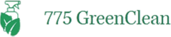 Logo for 775 GreenClean with a spray bottle and leaves.