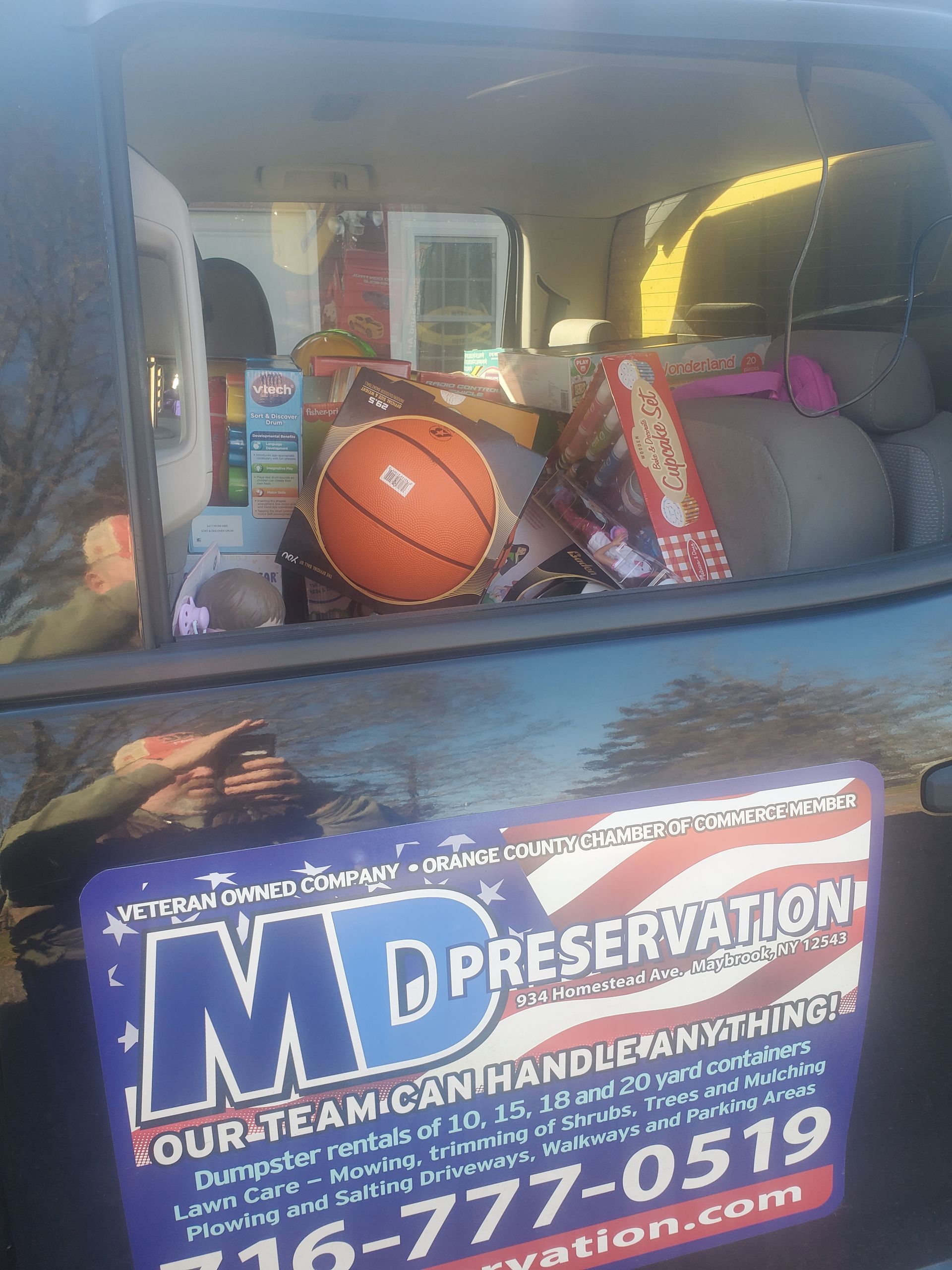 Bundle of Toys Inside Vehicle — Orange County, NY — MD Preservation