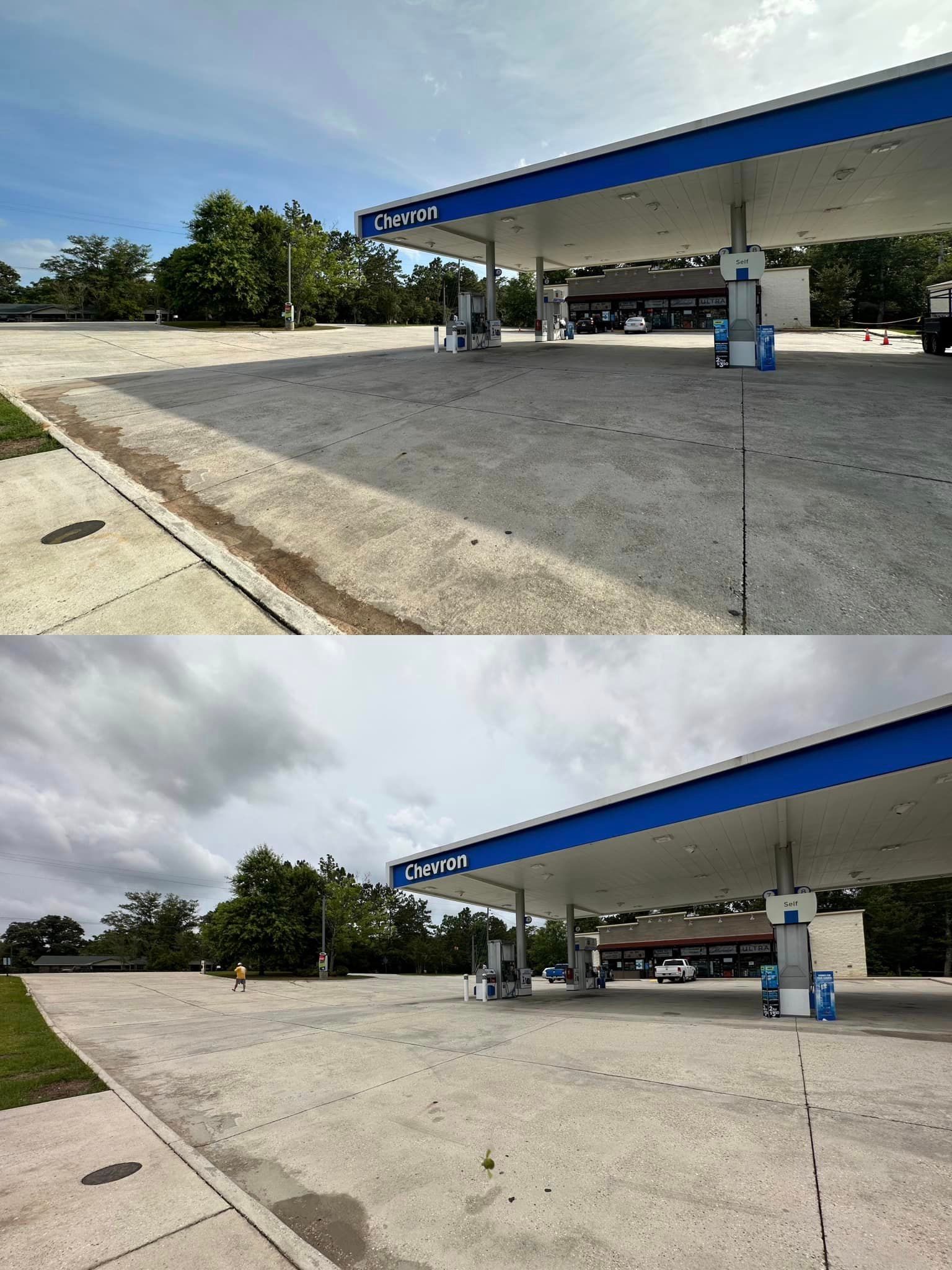 Gasoline Station Before And After – St. Louis, MS – Rescue Power Washing, LLC.