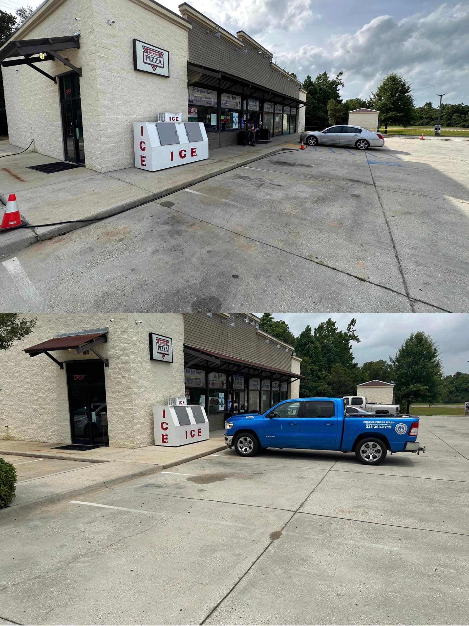 Parking Before And After – St. Louis, MS – Rescue Power Washing, LLC.