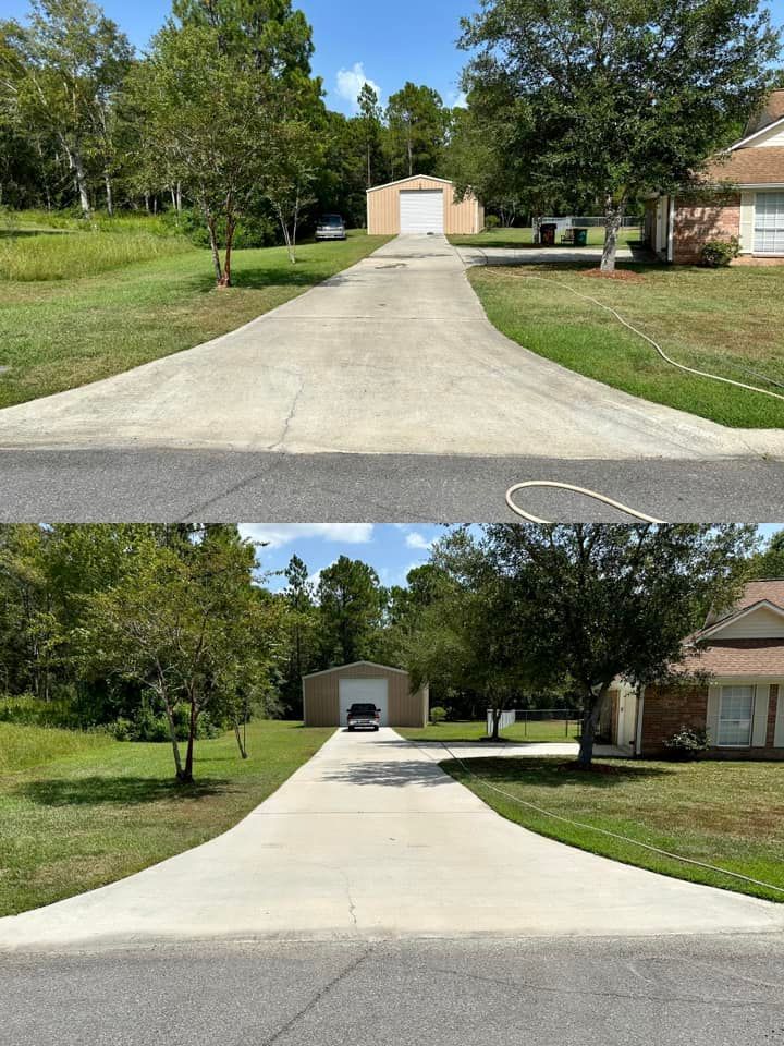 Driveway Before And After – St. Louis, MS – Rescue Power Washing, LLC.