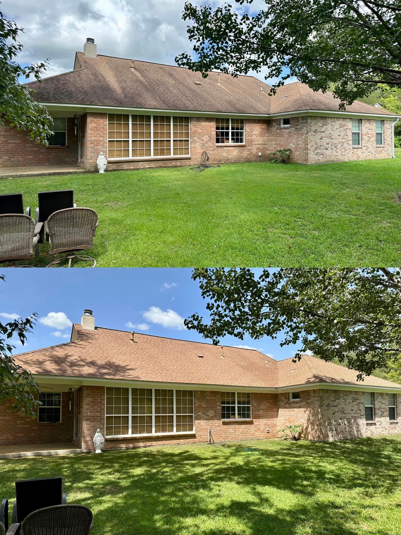 Backyard Roof Before And After – St. Louis, MS – Rescue Power Washing, LLC.