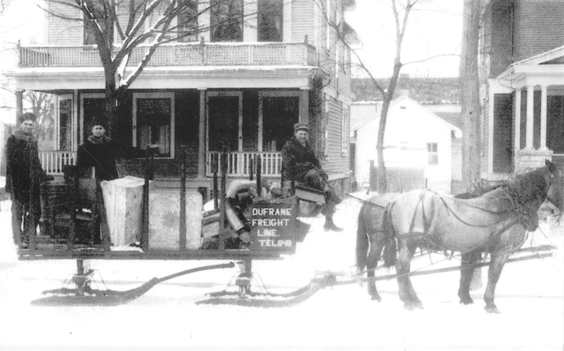 Old Photo with Sleigh - Fond du Lac, WI - Du Frane Moving & Storage