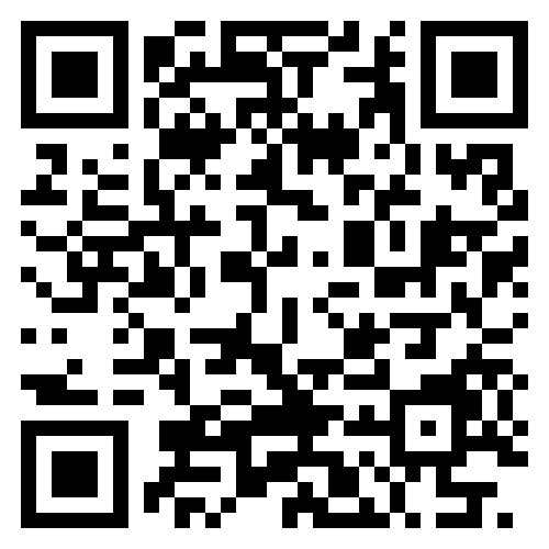 QR code with black and white squares.