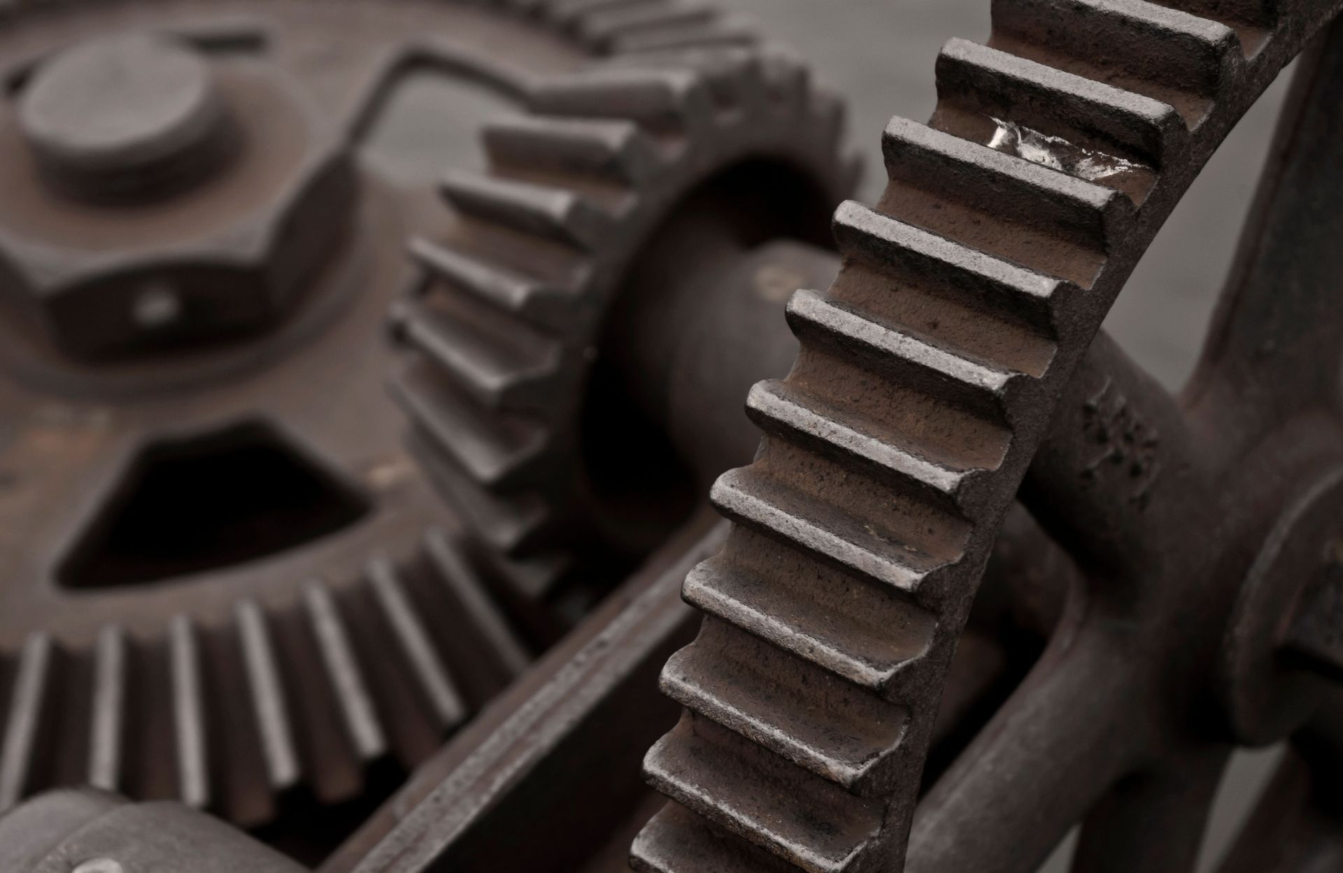 Close up photo of old gear parts
