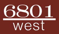 White "6801" over "west" on a maroon background.