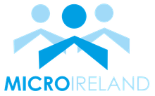 A logo for microireland shows three people standing next to each other