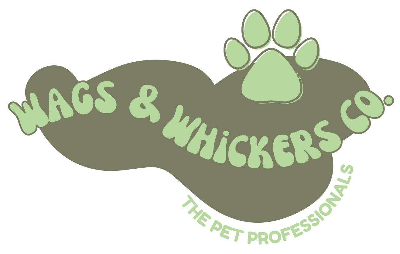 A logo for wags & whickers co. the pet professionals