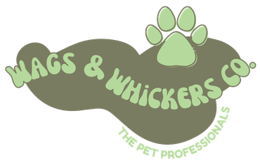 A logo for wags & whickers co. the pet professionals