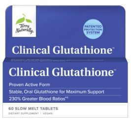 Box of Terry Naturally Clinical Glutathione supplements with 