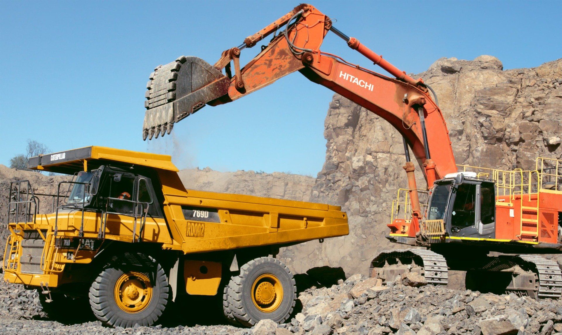 Machine With A Truck — Quarry Products In Moranbah, QLD