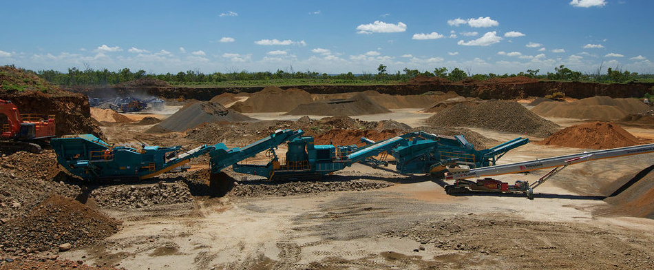 Line Of Machines In Quarry — Quarry Products In Moranbah, QLD