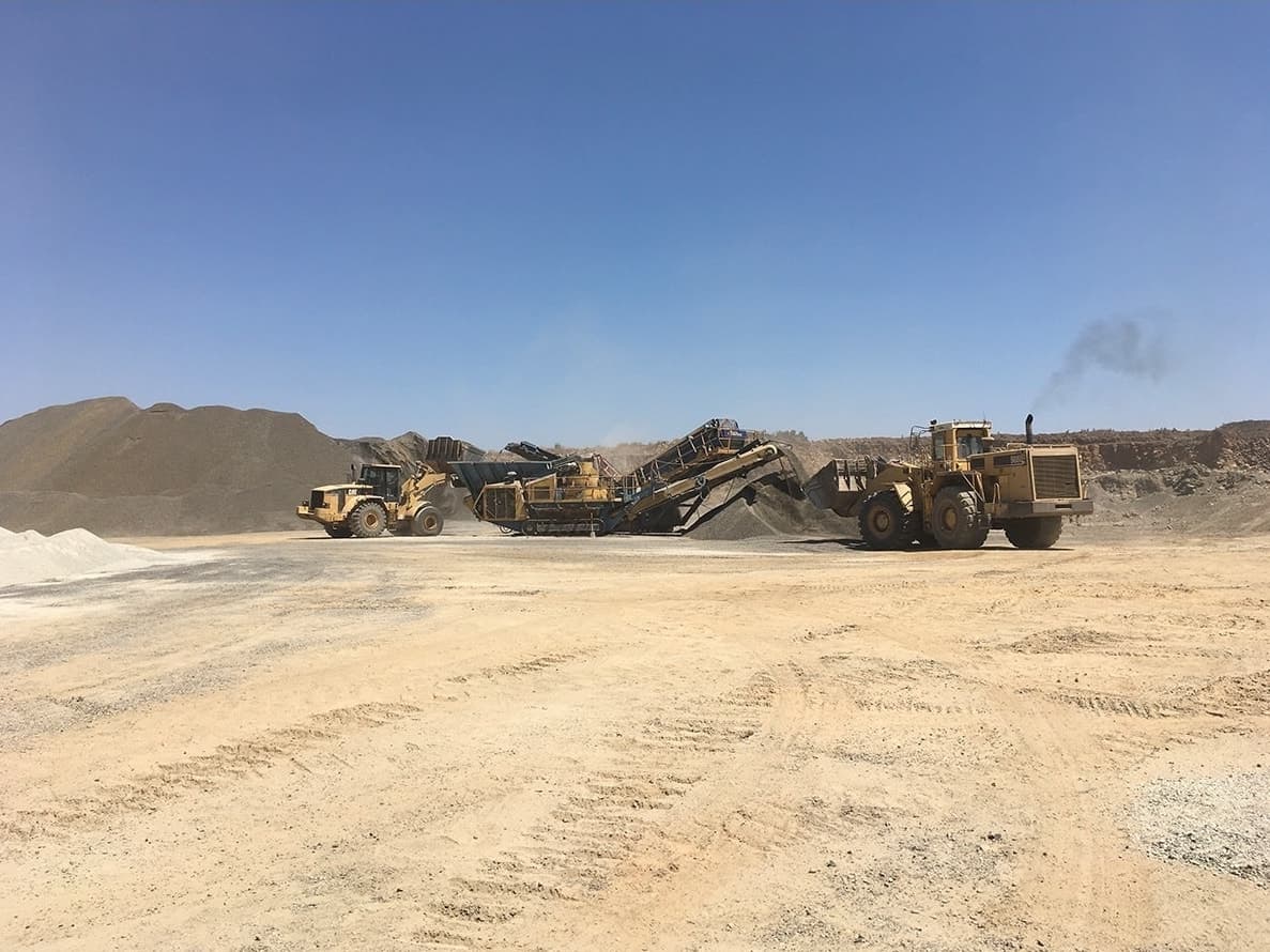 Trucks In Quarry Digging — Quarry Products In Moranbah, QLD
