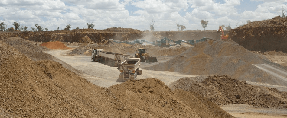 Trucks Working In Quarry — Quarry Products In Moranbah, QLD