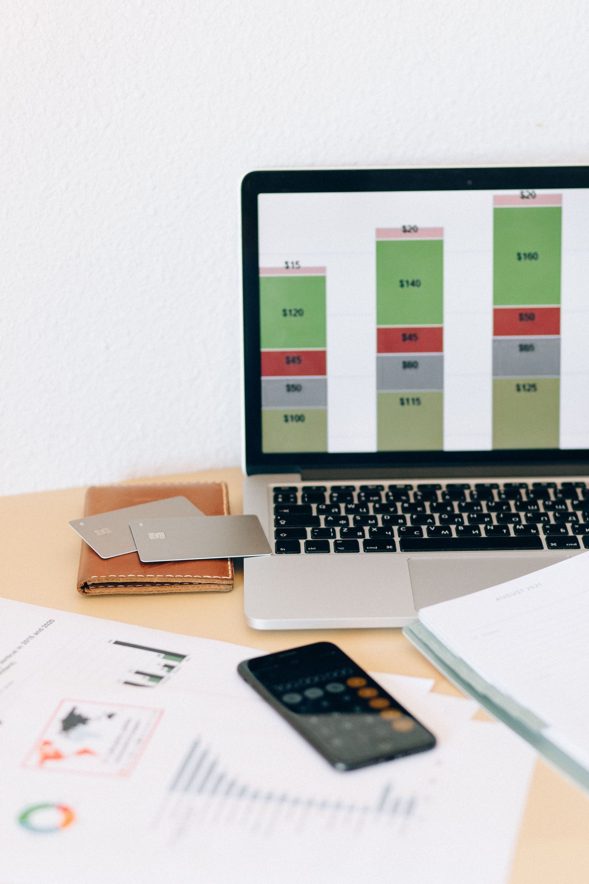 Business performance dashboard representing corporate transportation and executive travel services in St. Louis.