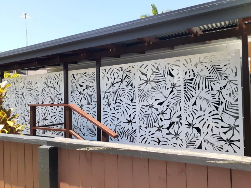 There is a Fence With a Tropical Design on It — A1 Security Screens Cairns In Manunda, QLD