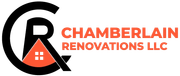Chamberlain Renovations LLC logo with a black and red house-shaped Q icon and orange text