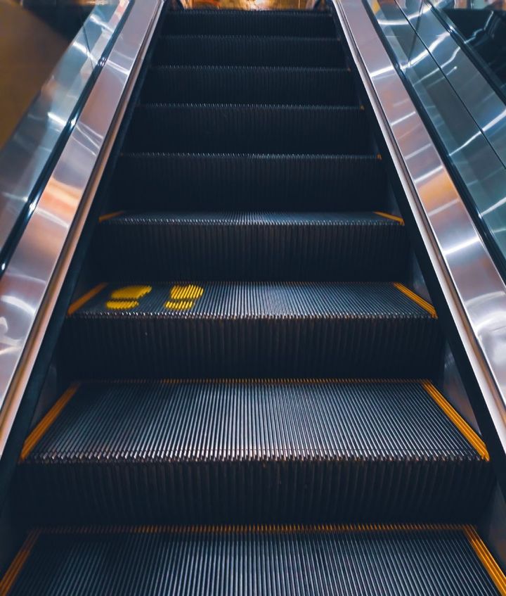 View of a Modern Escalator
