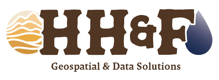 A logo for HH&F Geospatial & Data Solutions