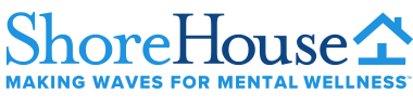 Shore House logo: blue text with a house icon, 