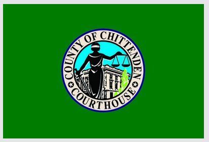 The flag of the county of chittenden courthouse