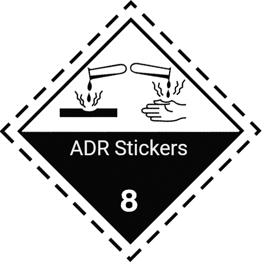 ADR klasse 8 stickers vinyl corrosive