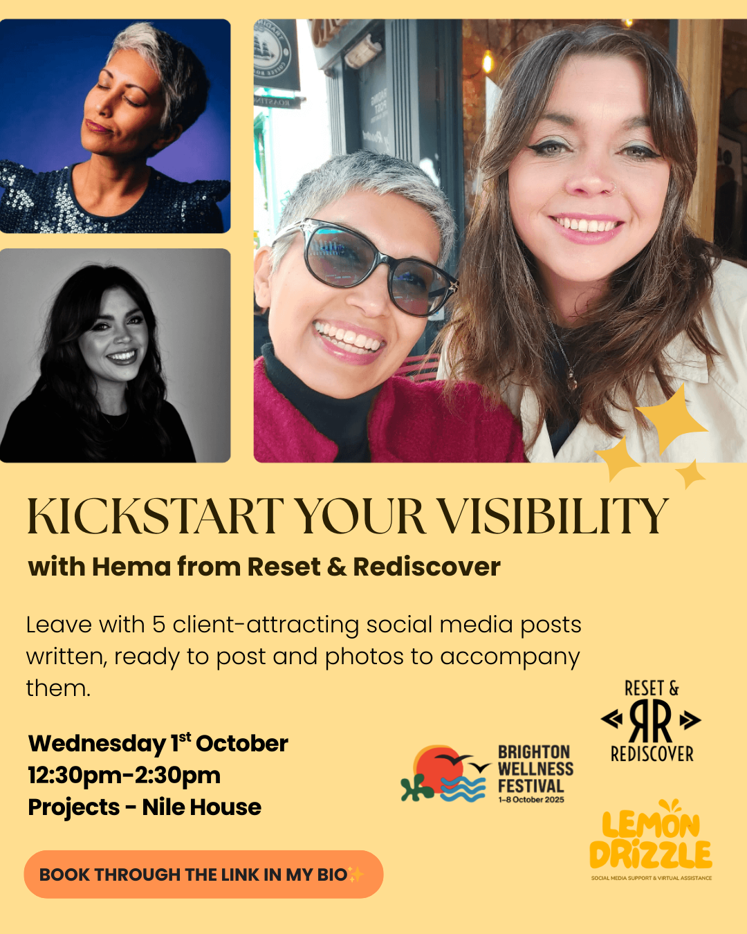 Kickstart your Visibility Social Media Workshop with Hema from Reset and Rediscover
