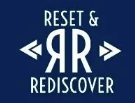 The logo for reset and rediscover is on a blue background.