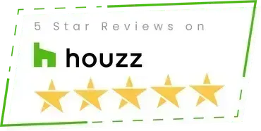 Five golden stars, houzz logo, 