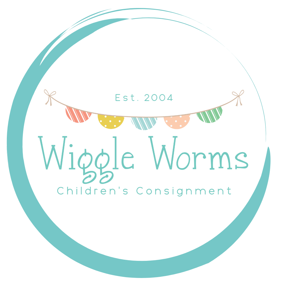 logo for Wiggle Worms children's consignment store