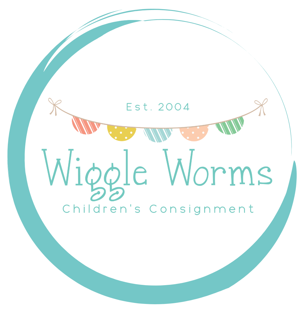 logo for Wiggle Worms children's consignment store