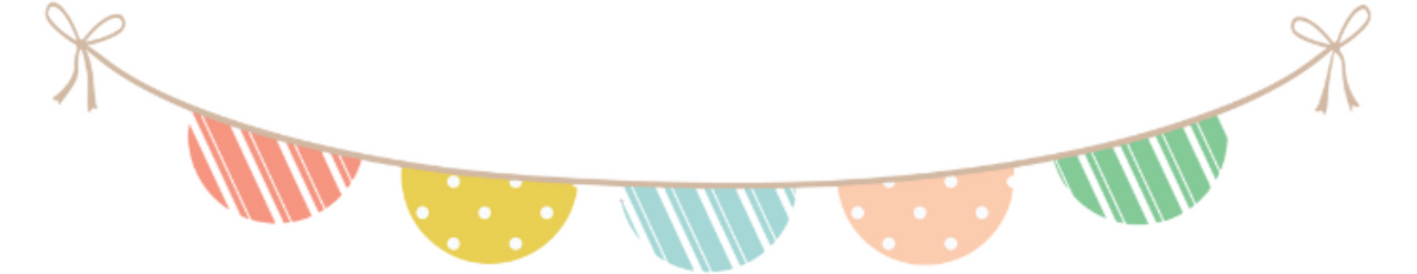 decorative bunting in branded colors