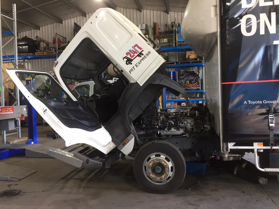 Repairing PIT Express Freight Truck - Courier Services in McDougalls Hill, NSW