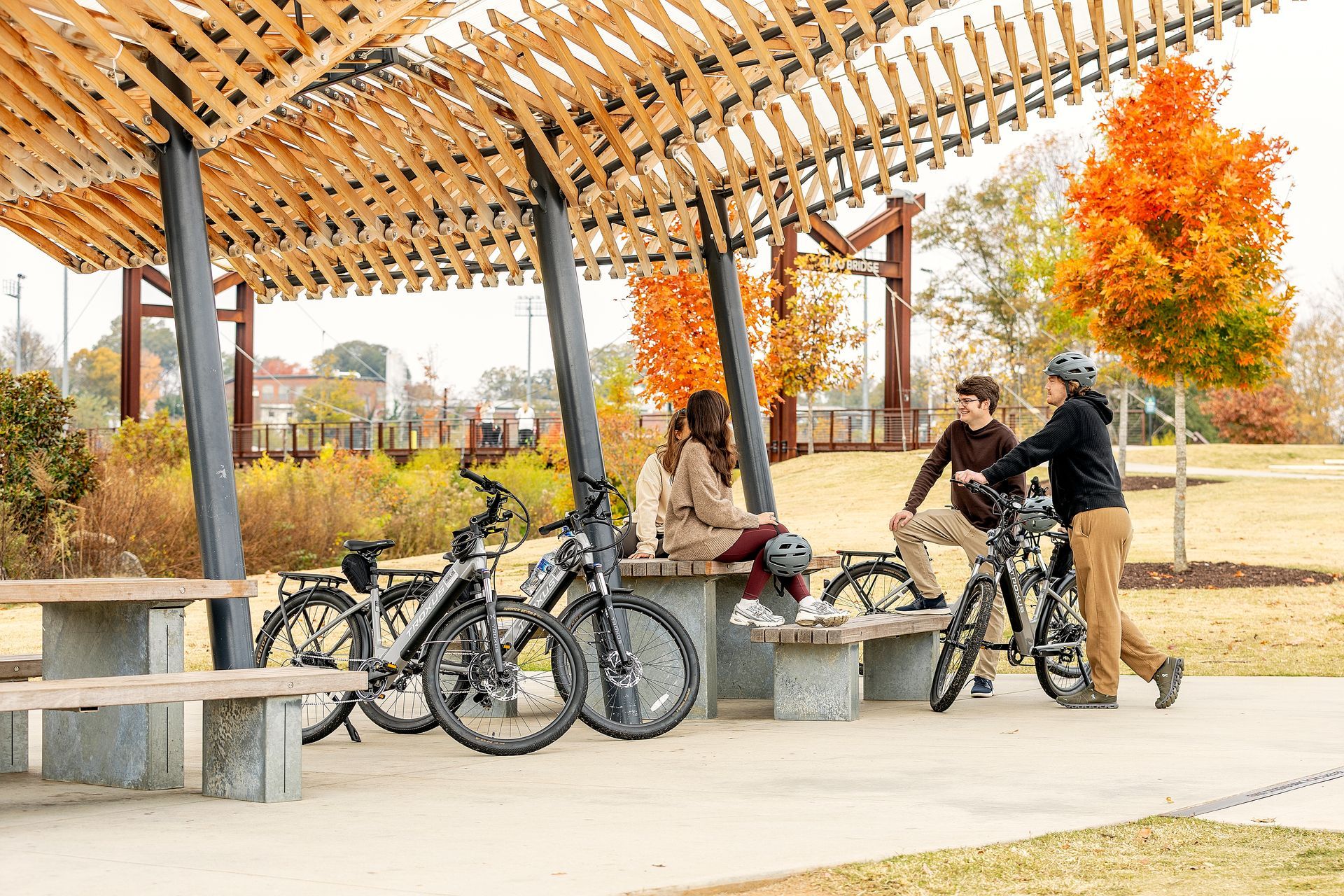 Group ride on the trail