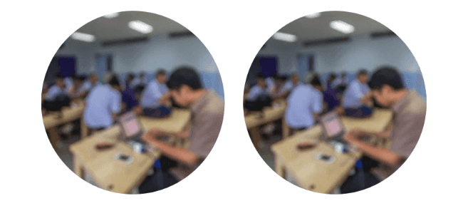 simulated blurred vision of a classroom