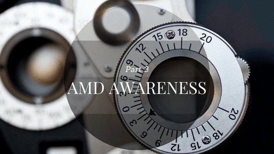 A close up of a camera lens with the words amd awareness on the bottom