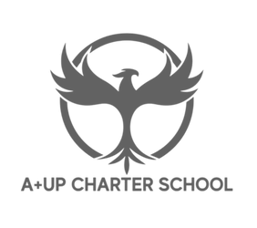 A logo for a charter school with a bird in a circle