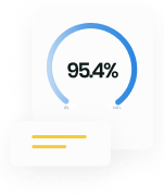 A blue circle with the number 95.4% on it.