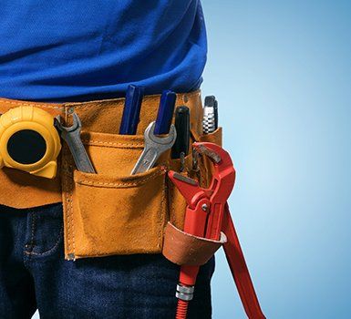 Closeup of handyman tool belt  — De Soto, IL — Absolute Plumbing