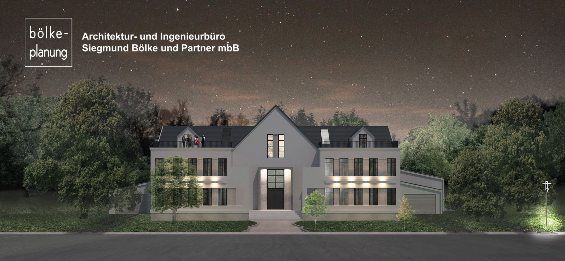 An artist 's impression of a large house at night