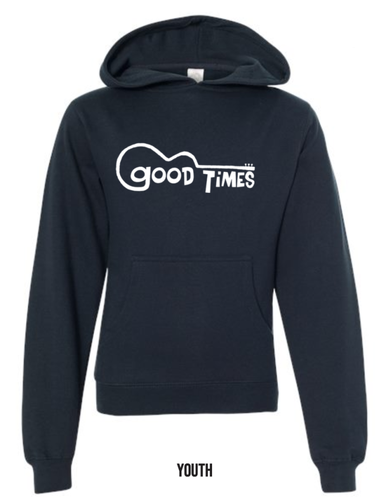 Good Times Guitar Hoodie in Dark Blue Grey