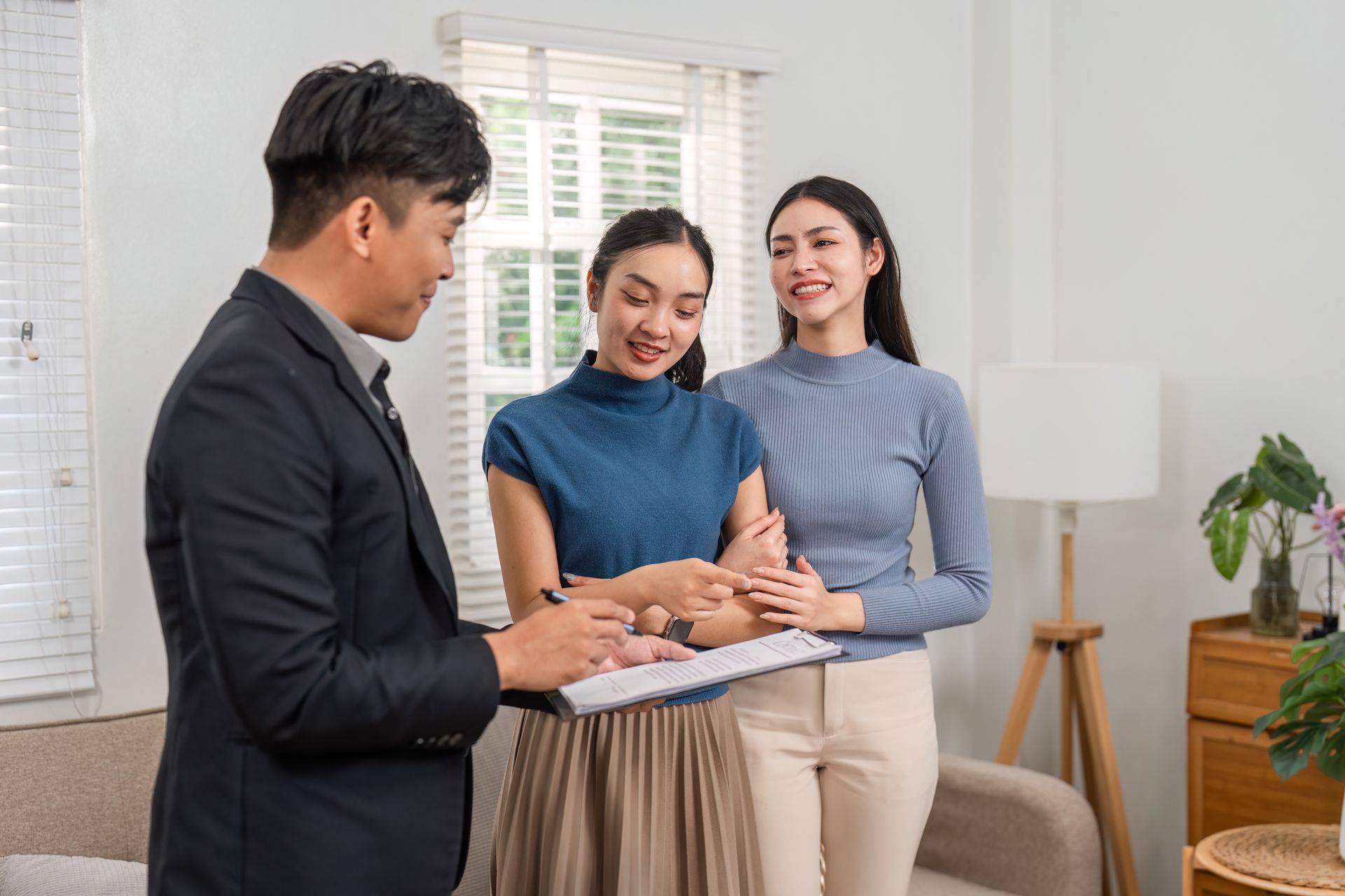 Realtor helping home-buyers