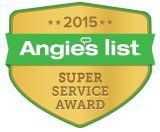 2015 Angie’s List Super Service Award badge in green and gold
