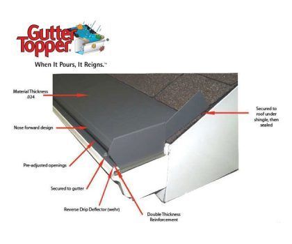GutterTopper® can be installed over your existing gutters or Gutter Cover Company can install new seamless gutters if needed.