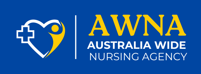 The logo for the australia wide nursing agency