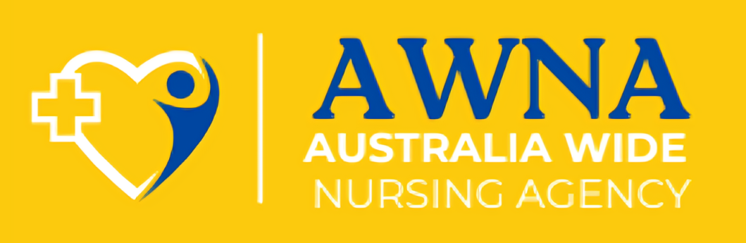 The logo for the australia wide nursing agency