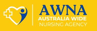 The logo for the australia wide nursing agency