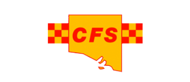 Logo of the South Australian Country Fire Service: yellow and red with CFS initials over the state outline.
